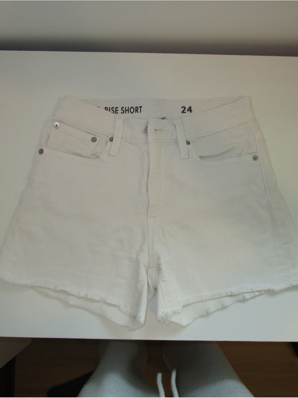 White High-Rise Denim Shorts - Size 24